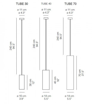 Specification image for Karboxx Tube Pendant Light