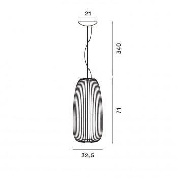 Specification image for Foscarini Spokes 1 LED Pendant