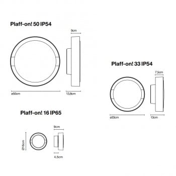 Marset Plaff-on! LED Ceiling and Wall Light Specification 