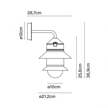 Marset Santorini Fixed Stem Wall Light