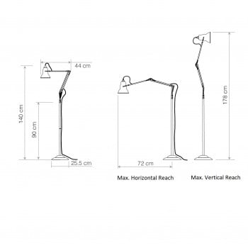 Specification image for Anglepoise Original 1227 Floor Lamp