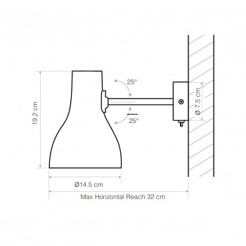 Specification image for Anglepoise Type 75 Wall Light