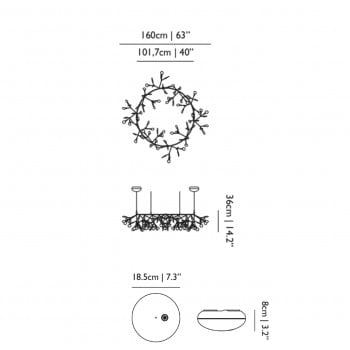 Specification image for Moooi Heracleum III The Small Big O LED Suspension