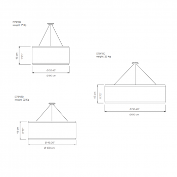 Specification Image for Luceplan Silenzio LED Suspension