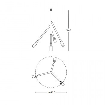 Specification Image for Kvist 4 Arm Pendant Light