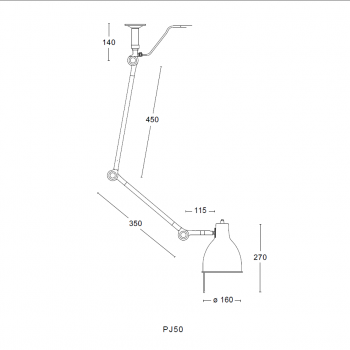 Specification Image for Orsjo PJ50 Ceiling Light