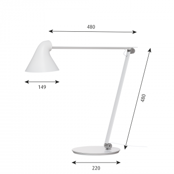 Specification image for Louis Poulsen NJP LED Table Lamp