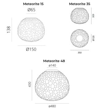 Specification Image for Artemide Meteorite Ceiling / Wall Light