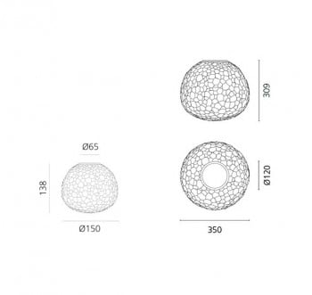 Specification image for Artemide Meteorite Ceiling/Wall Light