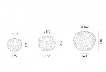 Specification image for Artemide Meteorite Table Lamp