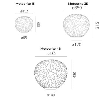 Specification Image for Artemide Meteorite Table Lamp