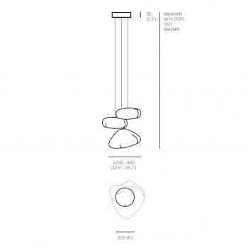 Specification image for Bocci 73.3 Trio Pendant