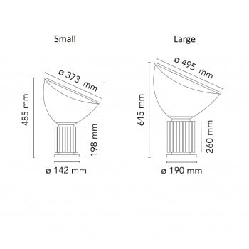 Specification image for Flos Taccia LED Table Lamp