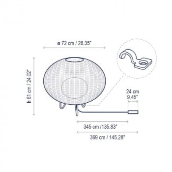 Specification Image for Bover Garota P/01 Outdoor LED Floor Lamp