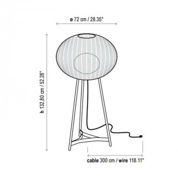 Specification Image for Bover Garota P/02 Outdoor Floor Lamp