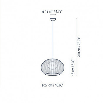 Specification image for Bover Garota S/01 LED Outdoor Pendant