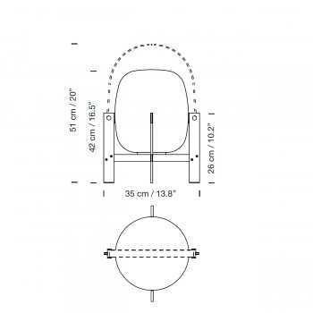 Specification image for Santa & Cole Cesta Metálica Table Lamp