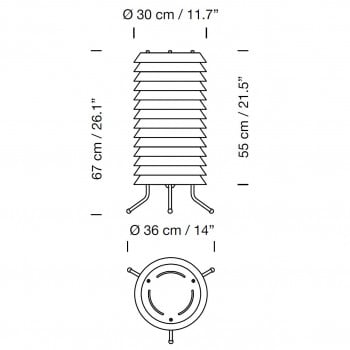 Specification image for Santa & Cole Maija 30 LED Floor Lamp 