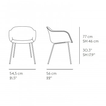 Specification image for Muuto Fiber Armchair Normal Shell