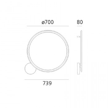 Specification image for Artemide Discovery Wall Light LED