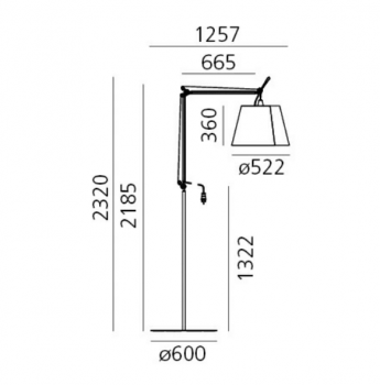 Specification image for Artemide Tolomeo Paralume Outdoor Floor Lamp LED