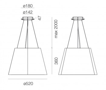 Specification image for Artemide Tolomeo Paralume Outdoor Suspension LED