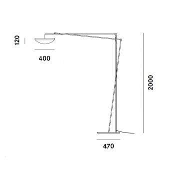 Specification image for Prandina Effimera LED Floor Lamp