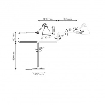 Specification image for Lampe Gras Nº317 Table Lamp