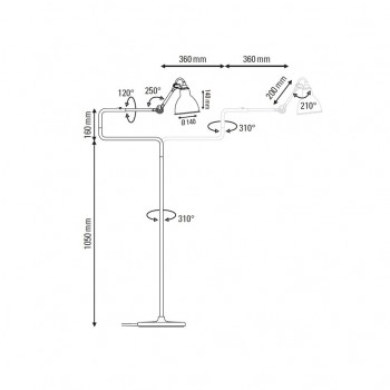 Specification image for DCW éditions Lampe Gras Nº411 Floor Lamp
