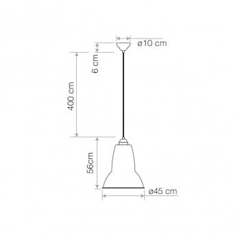 Specification image for Anglepoise Original 1227 Giant Brass Pendant Light