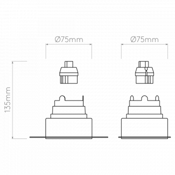 Specification image for Trimless Slimline Round Fixed Fire-Rated IP65 Recessed Light