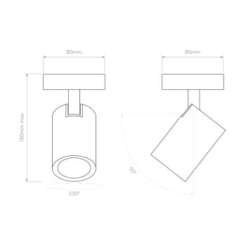 Specification Image for Astro Ascoli Single Ceiling  Wall Light