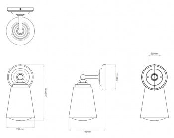 Specification image for Astro Anton Wall Light