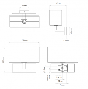 Specification image for Astro Park Lane Wall Light