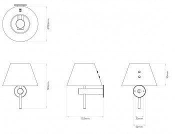 Specification image for Astro Roma Wall Light