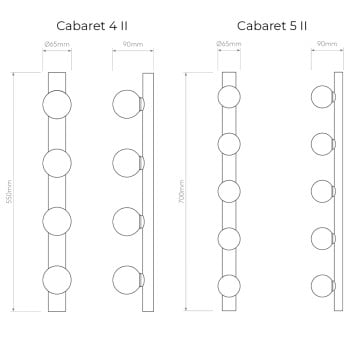 Specification Image for Astro Cabaret Bathroom Wall Light