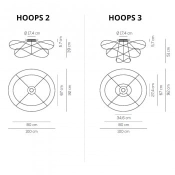 Specification image for Axolight Hoops LED Ceiling Light