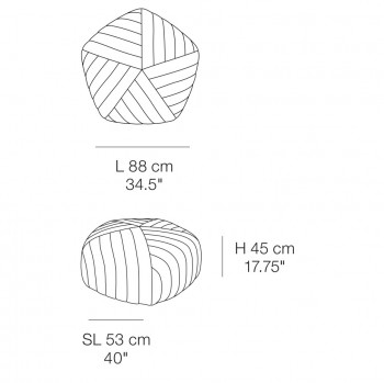 Specification image for Muuto Five Pouf