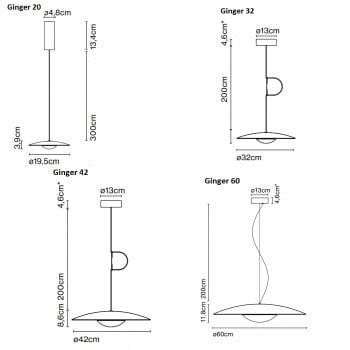 Marset Ginger LED Suspension Specification 