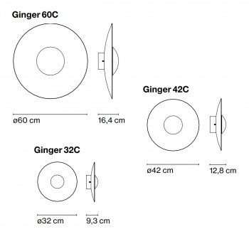Marset Ginger LED Ceiling/Wall Light Specification 