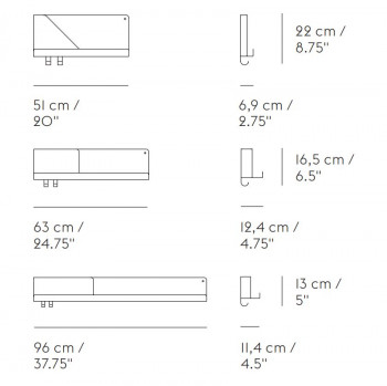 Specification image for Muuto Folded Shelves 