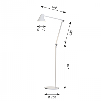 Specification image for Louis Poulsen NJP LED Floor Lamp