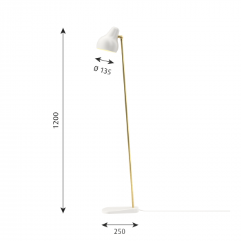 Specification image for Louis Poulsen VL38 LED Floor Lamp