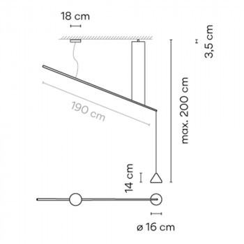 Specification Image for Vibia North 5670 LED Suspension