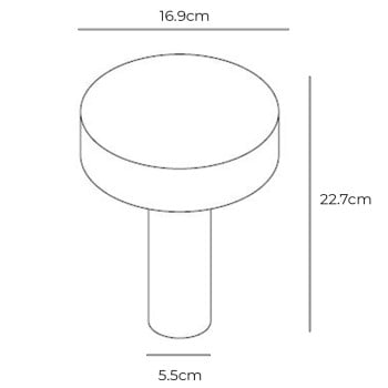 Specification Image for Davide Groppi PoPuP LED Portable Lamp