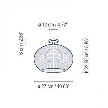 Specification image for Bover Garota PF/01 LED Outdoor Ceiling Light