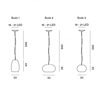 Specification image for Foscarini Buds Pendant 