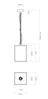 Specification image for Astro Homefield Pendant 240 