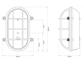 Specification image for Astro Thurso Oval Wall Light