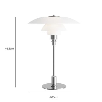 Specification Image for Louis Poulsen PH 3½-2½ Glass Table Lamp